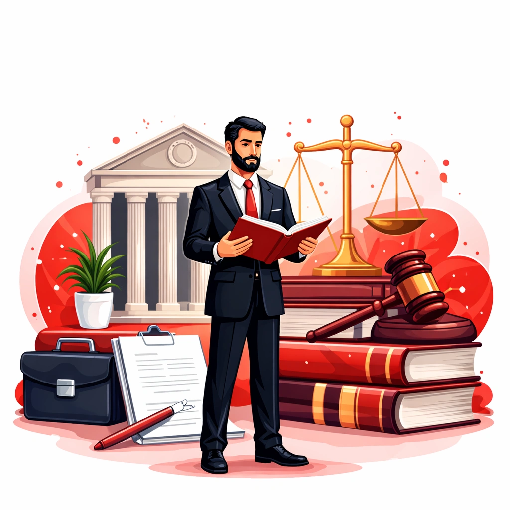 Male solo lawyer reviewing legal documents, representing solo practitioners and boutique law firms with a focused, professional practice